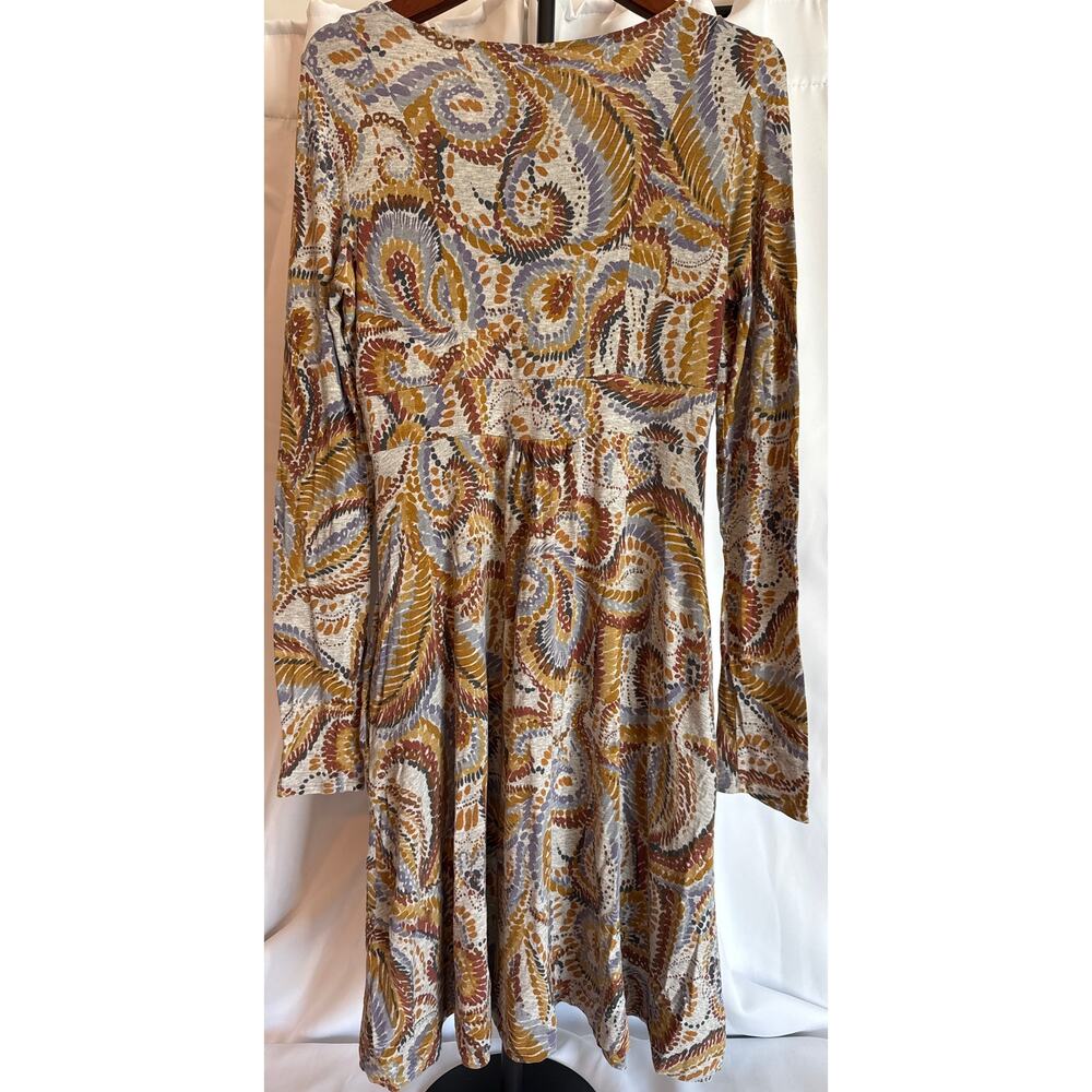 Ric Rac by Anthropologie Paisley Midi Dress Earth Tones Size Small - Picture 5 of 11